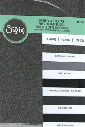 Opulent cardstock, sort, kartonpakning fra Sizzix.